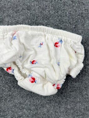 Baby Gap Girls Floral Embroidered Bloomers Diaper Cover Off White 3-6 Months